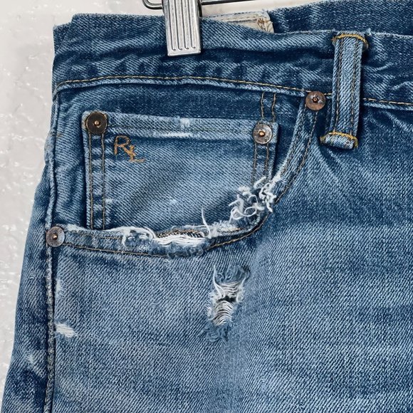 Polo Ralph Lauren Sullivan Slim Button Fly Distressed Jeans Men's Size 32x30 - Picture 5 of 14